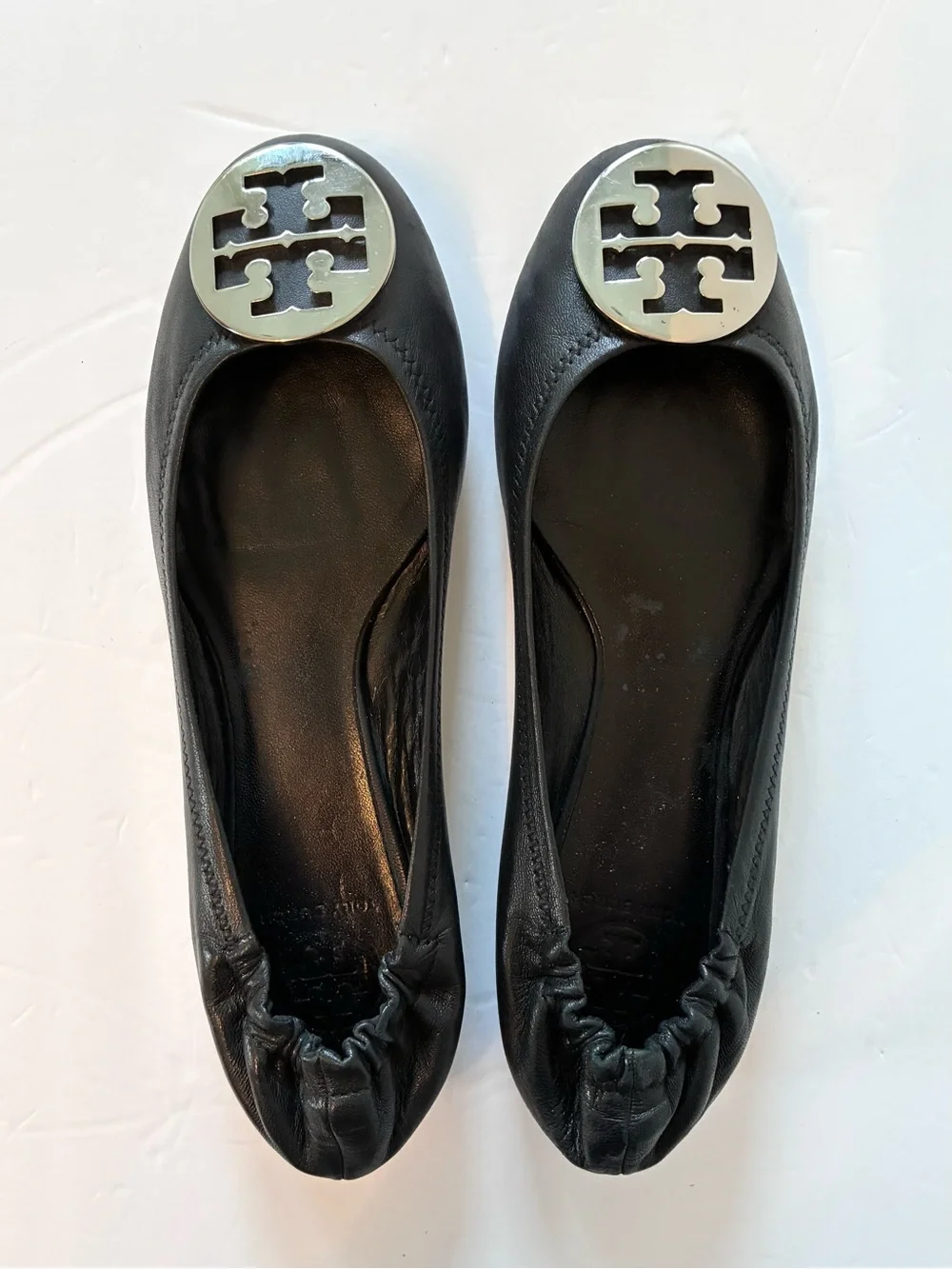 Tory Burch Black + Silver Reva Ballet Flat